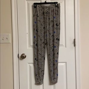 Forever 21 Gray Print Casual Joggers Lounge Pants Pockets Rayon-Blend Size Small